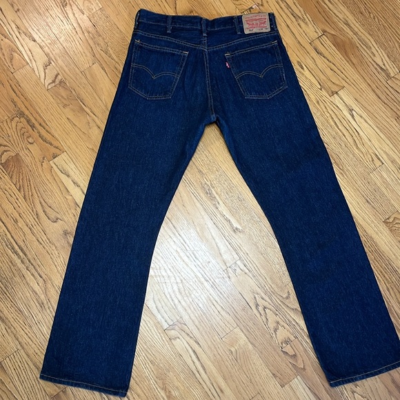 Levi's 517 Boot Cut Dark Wash Made Aug 2013 Blue Jeans Men's W/34 L/32 - Picture 3 of 12